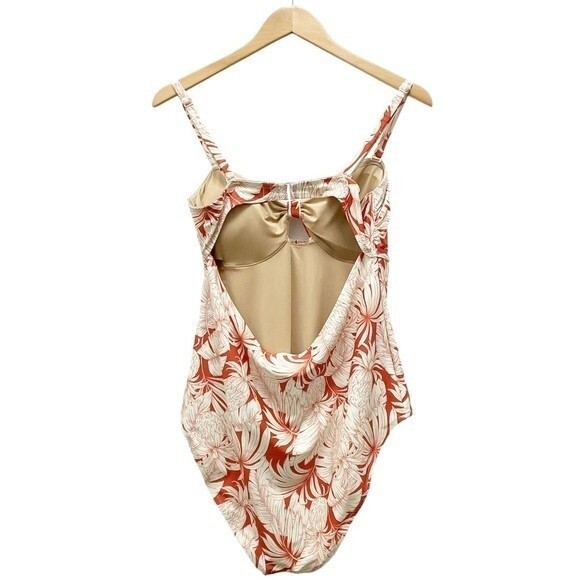 NWT Old Navy Tie-Front One-Piece Swimsuit Pineapple Hibiscus Print Plus Size 2X - Picture 7 of 16